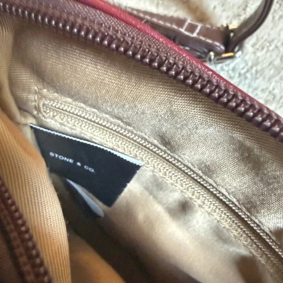 Stone & Co. Red And Brown Leather Mini Crossbody Bag. Great Condition! - Picture 4 of 6